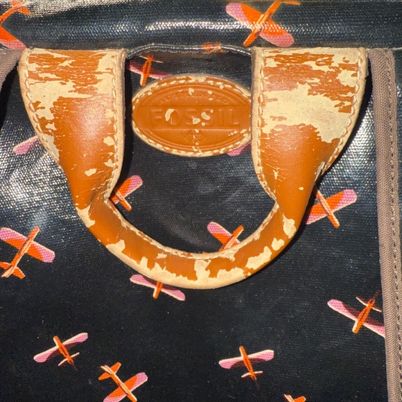 Fossil Coated Canvas Aviation Backpack, Airplanes design - Picture 7 of 16